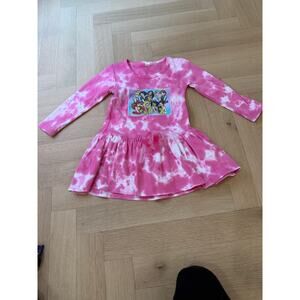 Tye Dye Pink Long Sleeve Disney Princess Sparkle Patch 3-4T